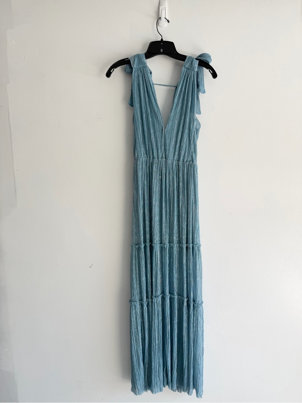Sabina Musayev Light Blue Helena V-Neck Maxi Dress Size Small 8475 - Picture 4 of 14